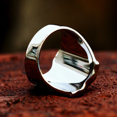 Stainless Steel Shield Cross Epoxy Ring