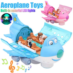 360 Rotating Electric Plane Airplane Toys For Kids Bump And Go Action Toddler Toy Plane With LED Flashing Light Sound For Boys Shopping