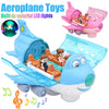 Image of 360 Rotating Electric Plane Airplane Toys For Kids Bump And Go Action Toddler Toy Plane With LED Flashing Light Sound For Boys Shopping