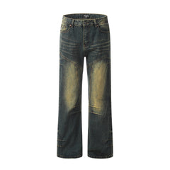 Retro Washed And Worn Jeans For Men Shopping