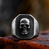 Image of Stainless Steel Old Skull Vintage Punk Style Titanium Steel Ring Shopping