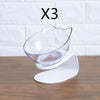 Image of Non Slip Double Cat Bowl With Raised Stand Pet Food Cat Feeder Protect Cervical Vertebra Dog Bowl Transparent Pet Products Shopping