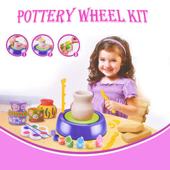 Bginners Pottery Wheel Kit Craft Toys For Kids With Paints And Tools Diy Toy Clay Pots Making Pottery Wheel Set For Kids Gifts Shopping