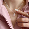 Image of 925 Loving Heart In Sterling Silver INS Three-dimensional Gold Ornament Simple Necklace Female Shopping