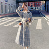 Image of Blue Plaid Woolen Jacket Thickened Shopping