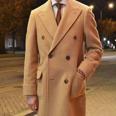 European And American Men's British Mid Length Coat Shopping