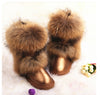 Image of Women's Winter Mid-calf Fox Fur Snow Boots Shopping