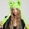 Image of Cute Animal Moving Ear Hat Cute Panda Dog Frog Puppy Plush Hats Halloween Cosplay Party Earflap Hat For Women Shopping