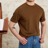 Image of Summer Skin-friendly Soft Glutinous Draping Short Sleeve Round Neck T-shirt Casual Stretch Men Shopping