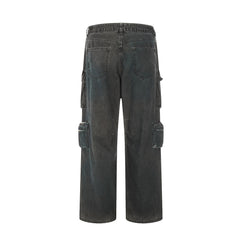 Multi-pocket Workwear Style Jeans For Men