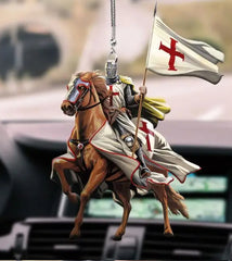 Acrylic Flat Knight Car Pendant Car Interior Decoration Accessories Rearview Mirror Decorations Pendant