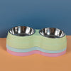 Image of Double Pet Bowls Dog Food Water Feeder Stainless Steel Pet Drinking Dish Feeder Cat Puppy Feeding Supplies Small Dog Accessories Shopping