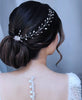 Image of Rhinestone Hair Accessories Simple Handmade Woven Pearl Crystal Updo Modeling Headdress Shopping