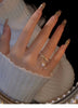 Image of Electroplated Baroque Pearl Zircon Tassel Double-layer Ring Shopping