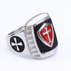 Image of Vintage Oil Dripping Red Cross Men's Personalized Stainless Steel Ring Shopping