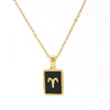 Image of Square Plate Twelve Constellation Rune Necklace Shopping