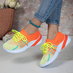 New Lace-up Sports Shoes Women Color-matching Breathable Mesh Shoes Running Walking Casual Sneakers Shopping