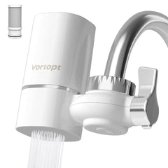 Vortopt Faucet Water Filter For Sink - NSF Certified Water Purifier For Faucet, 400 Gallons Faucet Mount Tap Water Filtration System For Kitchen, Bathroom, Reduces Lead, Chlorine, Bad Taste, T1 Shopping