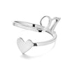 Image of Simple Letter Three-dimensional Loving Heart With Opening Adjustable Ring Shopping