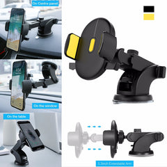 Car Phone Holder Long Rod Telescopic Car Dashboard Suction Cup Type Shopping