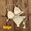 Image of Women's Fashion Solid Color Handmade Crochet Bikini Suit Shopping