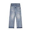 Image of Washing Water Raw Hem Jeans Men Shopping