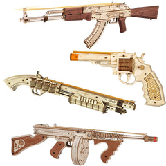 ROKR Wooden Puzzle Gun Toys Model DIY 3D Building Kits For Gifts Shopping