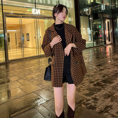 British Plaid Double-faced Cashmere Coat Women Shopping