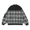 Image of Color Contrast Patchwork Plaid Lamb Wool Coat For Men Shopping