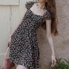 Image of Ladies Floral Short Chiffon Dress Shopping