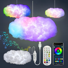 USB Cloud Light APP Control Music Synchronization 3D RGBIC Ambient Light Lightning Simulation Clouds Bedroom Room Light Shopping