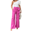 Image of Women's Shoulder Puff Sleeve Top Wide Leg Pants Two-piece Set Shopping