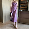 Image of All Match Thin Satin Acetate Dress Shopping