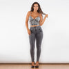 Image of Shascullfites Melody Denim Grey Shapers Butt Lift Push Up Jeans Two Piece Sets Womens Outifits Sexy Dance Party Club Wear Shopping