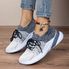 Image of New Lace-up Sports Shoes Women Color-matching Breathable Mesh Shoes Running Walking Casual Sneakers Shopping