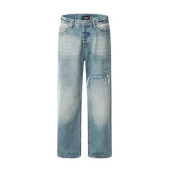 Fashion Holes Straight Jeans For Men Shopping