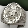 Image of Golden Double-headed Eagle Wings Carving Ring Shopping