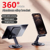 Image of Foldable Phone Stand For Desk - Height Adjustable Cell Phone Holder Portable Cellphone Cradle Desktop Dock Metal Base 360 Degree Rotatable Compatible With Phone Tablet PC Shopping