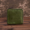 Image of Solid Color Short Cowhide Hand-rub Color Wallet Shopping