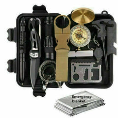 14-In-1 Outdoor Emergency Survival Kit Camping Hiking Tactical Gear Case Set Box Shopping