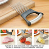 Image of Food Slice Assistant - Stainless Steel Onion Holder Slicer Tomato Cutter NonSlip Shopping