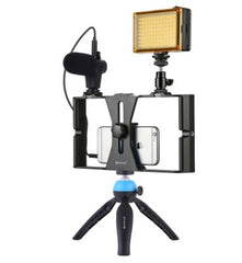 Compatible with Apple, Mobile Photography Set Mobile Live Rabbit Cage Set Microphone Tripod with Supplementary Light