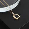 Image of RETRO Geometric Color Zircon Necklace Shopping