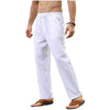 Image of Men's Solid Color Cotton And Linen Trousers Slim Casual Pants Shopping