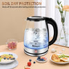 Image of Electric Kettle Keep Warm, 1.8L Glass Tea Kettle, Hot Water Boiler With LED Light, Auto Shut-Off & Boil Dry Protection, Stainless Steel Shopping