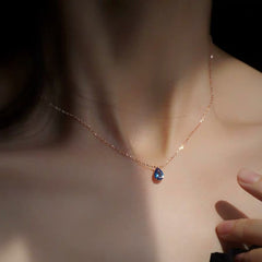 Women's Versatile French Water Drop Sapphire Necklace Shopping