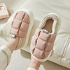 Image of Simple Color Matching Twist Upper Surface Soft Home Wear Warm Couples Cotton Shoes Shopping