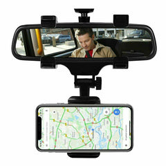 Universal Car Rear View Mirror Mount Stand GPS Cell Phone Holder 360 Rotation Shopping