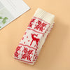 Image of Women Long Socks Christmas Women Knitted Cotton Woolen Stocking Warm Thigh High Over The Knee Cute Deer Printing Socks Twist Cable Crochet Shopping