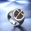 Image of Fashion Men's Simplicity Design Jesus Cross Ring Shopping